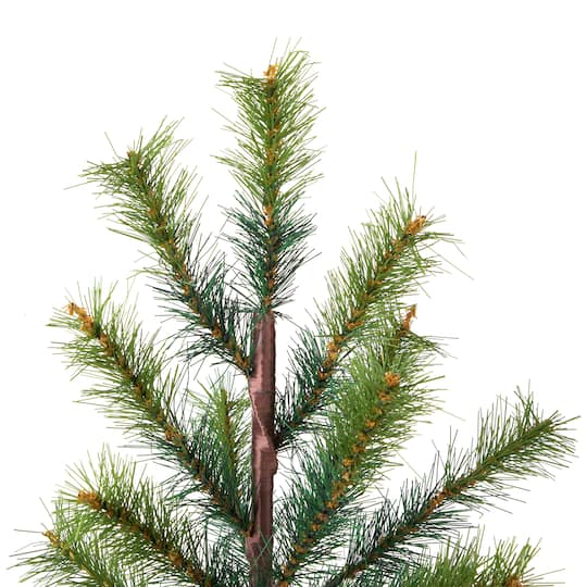 Northlight 3ft. Unlit Slim Pine Artificial Christmas Tree in Birch Wood Pot